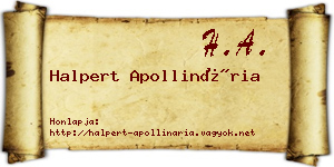 Halpert Apollinária névjegykártya